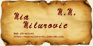 Mia Milurović vizit kartica